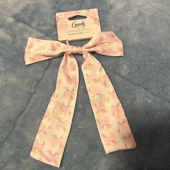 Goody x LoveShackFancy Ruffle Bow Hair Clip Ponytail - Rosa Beaux Floral Pink main image 6